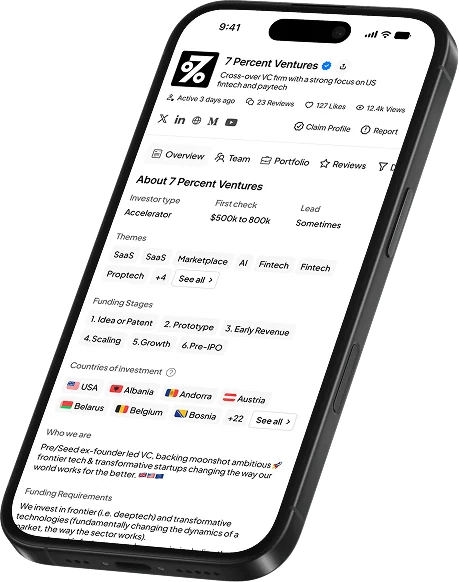 OpenVC mobile investor profile